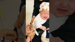 Baby vaccines action at hospital 🏥 and funny 😂 baby love cute family babygirl happy funny [upl. by Gross]