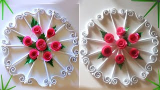 wall new design paper craft january frist  new year wall flowers crafts 2019  paper stick design [upl. by Sabu]