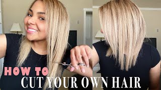 HOW TO CUT YOUR OWN HAIR AT HOME  DIY Layered Haircut Tutorial [upl. by Raimondo174]