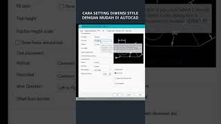 Cara mudah setting DIMENSI STYLE di AutoCAD autocad autocadtutorials trendingshorts [upl. by Suehtomit226]