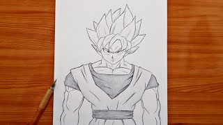 How to draw Goku  Goku Super Saiyan full body step by step  easy drawing tutorial [upl. by Hgielrebmik]