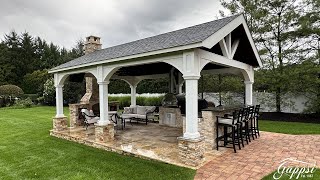 Outdoor Kitchen Pavilion with Pizza Oven Built in Dix Hills NY [upl. by Nerfe236]