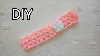 How to crochet an easy baby headband tutorial for beginners [upl. by Zimmermann]