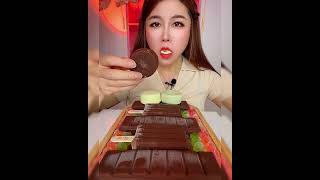 Asmr eating ice cream flavor chocolate mango Crispy delicious short video [upl. by Nesnej]