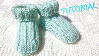 Самые ПРОСТЫЕ Носочки для НОВОРОЖДЕННЫХ 💙 Спицами 🧶 Calzini per NEONATI ai Ferri [upl. by Cantlon23]