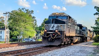 Northbound NS28C intermodal on track one crossing Sharon Avenue [upl. by Marih]