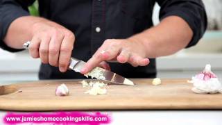 Jamie Oliver talks you through preparing garlic [upl. by Ellehcem]