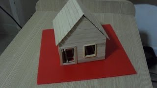 Simple Popsicle Stick House บ้านไม้ไอติม [upl. by Micro]