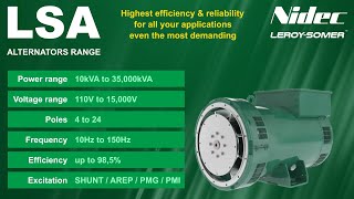 Nidec LeroySomer LSA alternator range [upl. by Ades926]