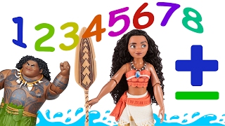 Learn with Moana 8 to Add amp Subtract Numbers amp Disney Toys Moana amp Maui go Fishing amp sell the Fish [upl. by Polik]