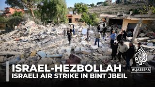 Israel carries out air strike on Bint Jbeil as violence on Lebanon border grows [upl. by Oznarol80]