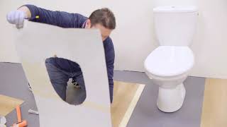 How to install Luxury Vinyl Tiles around toilets [upl. by Boardman]