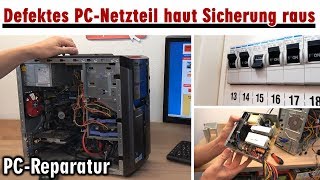 PCNetzteil  Sicherung fliegt raus  Schalter ohne Funktion  PCReparatur [upl. by Fortin150]