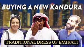 How to Buy amp Wear a Kandura Traditional Emirati Arab clothing for men  in Bur Dubai  Old Dubai [upl. by Solorac726]