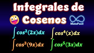 Integrales de potencia del coseno cuadrado al cubo cuarta quinta etc [upl. by Maurene]