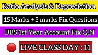 Ratio Analysis  Depreciation bbs first Year 2080  Unity Active Method  Day  11 LIVE 2080 [upl. by Atinus944]