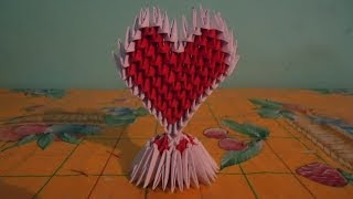 Cómo HACER un CORAZÓN de ORIGAMI 3d [upl. by Llorrac]