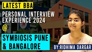 Latest Actual Symbiosis Institute PuneBangalore Personal Interview Experience 2024  Must Watch [upl. by Laux148]