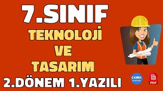 7Sınıf Teknoloji ve Tasarım 2Dönem 1Yazılı Soruları ve Cevapları 2022 [upl. by Vinson]