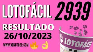 🍀 Resultado Lotofácil 2939 [upl. by Nosyla]