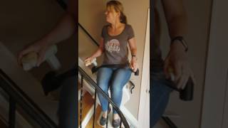 Acorn 130 Straight Stairlift Operation Remotes and Fold Down Rail [upl. by Nogem]