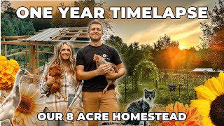 Building a Homestead One Year in the Making  HOMESTEAD TIMELAPSE [upl. by Angadresma]