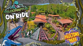 Race with a Velociraptor in Lost Kingdom at Paultons Park May 2024 4K [upl. by Notsyrb]