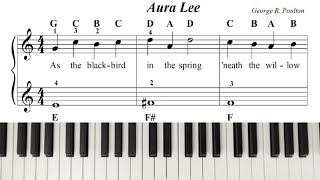 Aura Lee  Easy Piano Tutorial [upl. by Wilber]