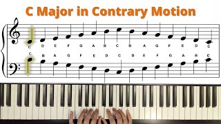 C Major Contrary Motion Scale  One Octave  Trinity Grade 1 Scales [upl. by Arotal]