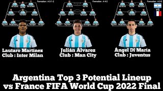 Argentina Top 3 Potential Lineup vs France ► FIFA World Cup 2022 Final ● HD [upl. by Butler]