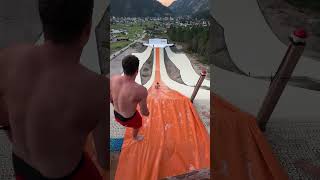 We turned a Ski Jump ramp into a Huge Slip’N’Slide [upl. by Salisbarry]