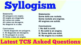 Syllogism Reasoning Latest Asked Questions imp for SSC CGL CHSL NTPC CBT 2 ssccgl ssc chsl [upl. by Kcid]