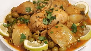 RECIPE orientalesTAJINE DOLIVESطاجين زيتون و بسباس [upl. by Lerud]