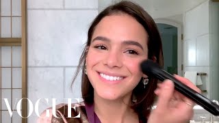 Blue Beetle Star Bruna Marquezines Guide to Brazilian Glow in the Winter  Beauty Secrets  Vogue [upl. by Melisenda]