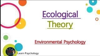 Ecological Theory PsychologyUrduHindi [upl. by Ahseekat]