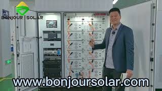 Présentation et test du système de stockage dénergie BONJOUR SOLAR 100KW 174KWH [upl. by Halstead]