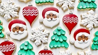 EASY CHRISTMAS COOKIES  Satisfying Cookie Decorating with Royal Icing [upl. by Obel451]