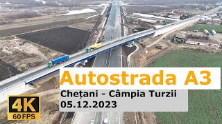 Autostrada A3 ChețaniCâmpia Turzii 05122023 [upl. by Rube]