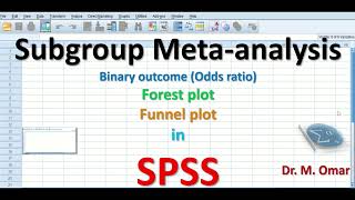 Subgroup meta analysis binary outcome odds ratio forest plot funnel plot in SPSS [upl. by Rabaj384]