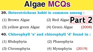 Algae MCQ  Plant Kingdom  Part 2 [upl. by Geldens]