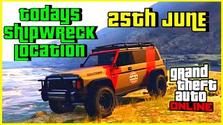 GTA Shipwreck Location Today 25th July 2023  GTA Online Daily Shipwreck Location Guide gta5 Online [upl. by Ilahsiav25]