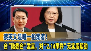 蔡英文是唯一拍案者！欧崇敬：台“陆委会”发言，对“2 14事件”无实质帮助 [upl. by Feenah]