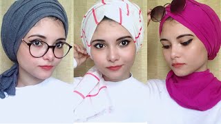 3 Daily wear easy turban Styles using 3 different Hijabs [upl. by Kyte]