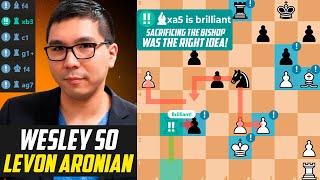 Wesley So DOMINATES Levon Aronian with Brilliant Bishop Sacrifice [upl. by Lynelle]