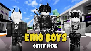 3 EMO BOYS Outfit Ideas In Brookhaven WID amp Accessories Name  Roblox [upl. by Ecilef]