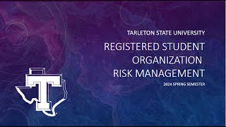 Registered Student Organization Risk Management Training [upl. by Iveel]