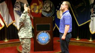 Tanner Drybrough Swearing into the US Army [upl. by Nnaharas]