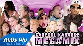 CARPOOL KARAOKE MEGAMIX ft James Corden amp All The Artists 20152016 [upl. by Ettennat]