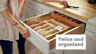 KraftMaid® Wood Tiered Cutlery Drawer [upl. by Amikat]