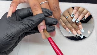 Full Acrylic Application  Nail Art [upl. by Nalahs]